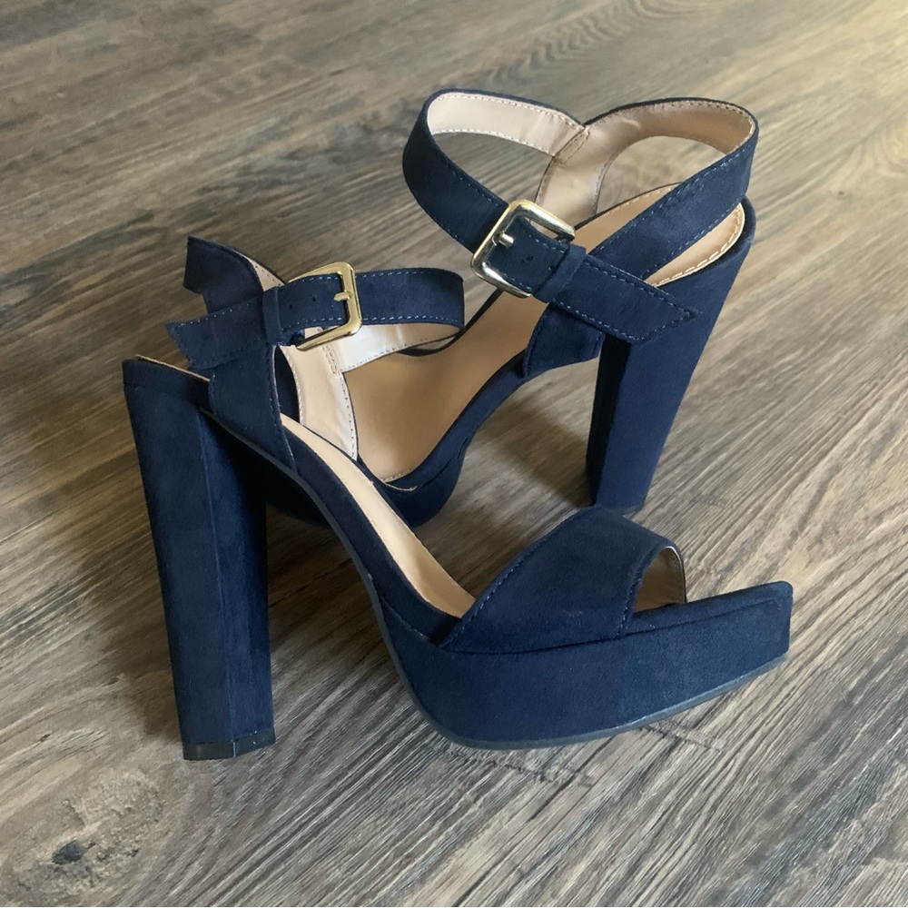 Navy Blue Platform Heels